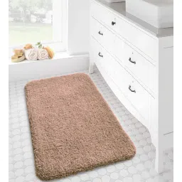 Rust Solid Polyester 24x16 Inches Super Soft Bath Mat By Luxe Home International-picture-39