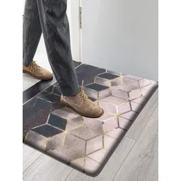 LUXEHOME INTERNATIONAL Black & Beige Geometric Printed Anti-Skid Doormat-picture-21