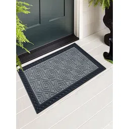 LUXEHOME INTERNATIONAL Black & Grey Hexagonal Patterned Rectangular Anti-Skid Doormat-picture-14
