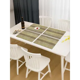 LUXEHOME INTERNATIONAL Brown & Grey 4 Pieces Striped Table Placemats-picture-38