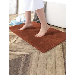 LUXEHOME INTERNATIONAL Brown Solid Microfibre Bath Rugs-picture-18