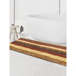 LUXEHOME INTERNATIONAL Brown Striped 1850 GSM Microfibre Bath Rug-picture-27