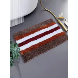LUXEHOME INTERNATIONAL Brown Striped Anti Skid Turkey Bath Mat-picture-16