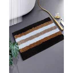 LUXEHOME INTERNATIONAL Coffee Brown & White Striped Anti-Skid Doormat-picture-18