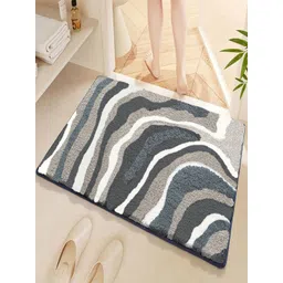 LUXEHOME INTERNATIONAL Grey & White Printed 2200 GSM Anti-Skid Bath Rugs-picture-40