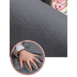 LUXEHOME INTERNATIONAL Grey Anti-Skid Rectangular Ultra Soft Ruffle Doormat image 4