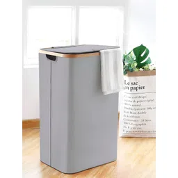 LUXEHOME INTERNATIONAL Grey Rectangle Shaped Foldable Laundry Bag-picture-44