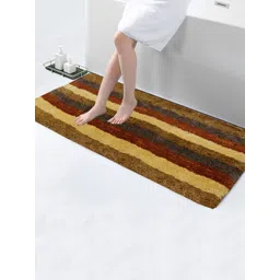 LUXEHOME INTERNATIONAL Maroon & Yellow Striped 1850 GSM Anti-Skid Bath Rug-picture-40