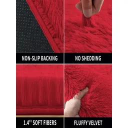 LUXEHOME INTERNATIONAL Maroon Solid 2000 GSM Floor Runners image 5