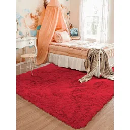 LUXEHOME INTERNATIONAL Maroon Solid Anti-Skid Carpets-picture-19