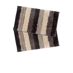 LUXEHOME INTERNATIONAL Set Of 2 Brown Striped Anti-Skid Doormats-picture-22