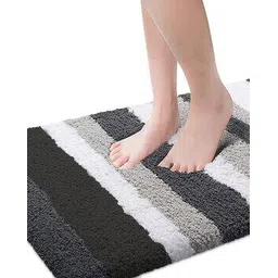 luxehome international Striped Rectangular Bath Mat-picture-13