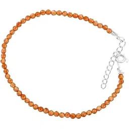 LuxoraX | Natural Carnelian Anklet - Certified Original Carnelian Orange Stone Anklet with Lab Certificate for Confidence, Endurance, Creativity, Prosperity, and Sacral Chakra Healing - 2MM Beads-picture-38