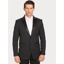LUXURAZI Knitted Solid Slim Fit Single Breasted Formal Blazer-picture-39