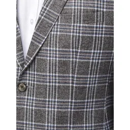 LUXURAZI Men Checked Slim-Fit Single-Breasted Formal Blazer image 3