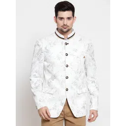 LUXURAZI Men Printed Slim-Fit Bandhgala Blazer-picture-37