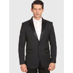 LUXURAZI Men Self-Design Slim-Fit Single-Breasted Formal Blazer-picture-20