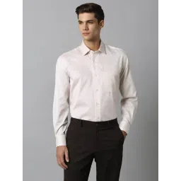 Luxure By Louis Philippe Beige Cotton Regular Fit Shirt-picture-32