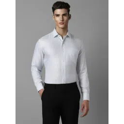 Luxure By Louis Philippe Blue Cotton Regular Fit Striped Shirt-picture-31