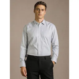 Luxure by Louis Philippe Checked Spread Collar Pure Cotton Formal Shirt-picture-25