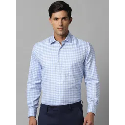 Luxure by Louis Philippe Gingham Checks Pure Cotton Formal Shirt-picture-37