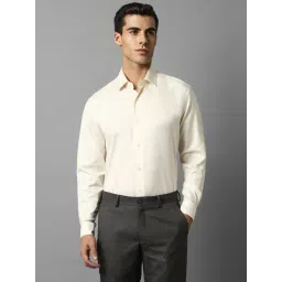 Luxure By Louis Philippe Light Yellow Cotton Regular Fit Shirt-picture-15