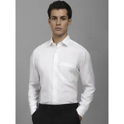 Luxure by Louis Philippe Men Classic Slim Fit Spread Collar Solid Cotton Formal Shirt-picture-23