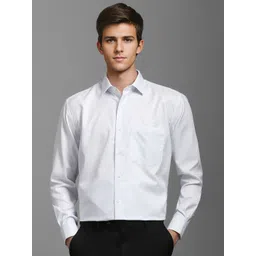 Luxure by Louis Philippe Men Classic Spread Collar Checked Cotton Formal Shirt-picture-33