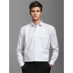 Luxure by Louis Philippe Men Classic Spread Collar Checked Cotton Formal Shirt-picture-35