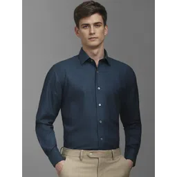 Luxure by Louis Philippe Men Classic Spread Collar Geometric Printed Cotton Formal Shirt-picture-13