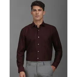 Luxure by Louis Philippe Men Classic Spread Collar Micro Ditsy Printed Cotton Formal Shirt-picture-41