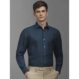 Luxure by Louis Philippe Men Classic Spread Collar Solid Cotton Formal Shirt-picture-16
