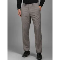 Luxure by Louis Philippe Men Textured Slim Fit Trousers-picture-42