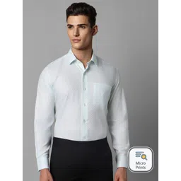 Luxure by Louis Philippe Spread Collar Classic Fit Checked Formal Pure Cotton Shirt-picture-34