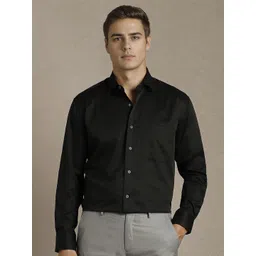 Luxure by Louis Philippe Spread Collar Long Sleeves Pure Cotton Formal Shirt-picture-20