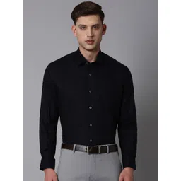 Luxure by Louis Philippe Spread Collar Pure Cotton Formal Shirt-picture-11