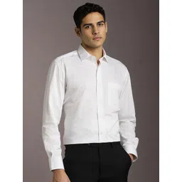 Luxure by Louis Philippe Spread Collar Pure Cotton Formal Shirt-picture-24