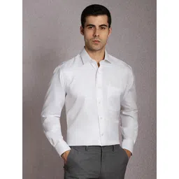 Luxure by Louis Philippe Spread Collar Pure Cotton Formal Shirt-picture-33