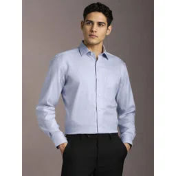 Luxure by Louis Philippe Spread Collar Pure Cotton Formal Shirt-picture-22