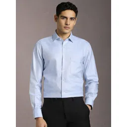 Luxure by Louis Philippe Spread Collar Pure Cotton Formal Shirt-picture-25