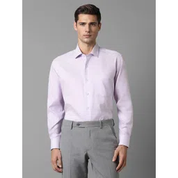 Luxure by Louis Philippe Textured Spread Collar Pure Cotton Formal Shirt-picture-40