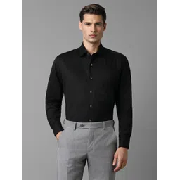 Luxure by Louis Philippe Textured Spread Collar Pure Cotton Formal Shirt-picture-38