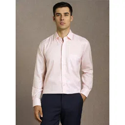 Luxure by Louis Philippe Textured Spread Collar Pure Cotton Formal Shirt-picture-39