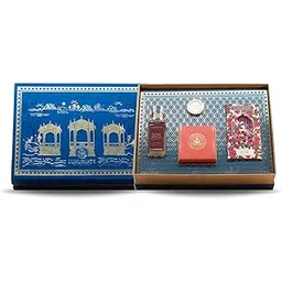 luxuriate Fragrance Gift Set Box 4PC - Rose Oudh Perfume, Cinnamon Pillar Candle, Rose Bambooless Incense, Red Wine Lip Balm | Gift for Diwali| Gift for Women-picture-15