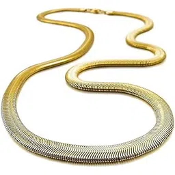 Luxury Gold-Plated Snake Chain Necklace, 6mm Width, Unisex Fashion Jewellery-picture-53