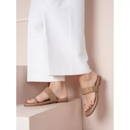 Luxyfeel Women Solid Open Toe One Toe Flats-picture-4