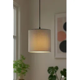 luzlane Linen Fabric Pendant Hanging Lamp for Living Room, Adjustable cord Pendants Ceiling Lamp-picture-12