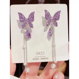 LVISHI Women Cubic Zirconia Butterfly Earrings image 4