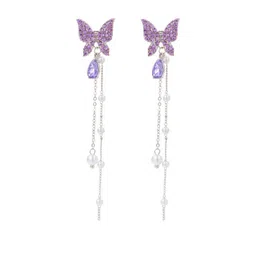 LVISHI Women Cubic Zirconia Butterfly Earrings image 2