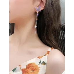 LVISHI Women Cubic Zirconia Butterfly Earrings image 3